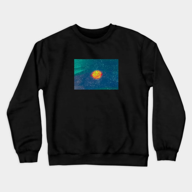 Saturn Cat Crewneck Sweatshirt by miacomart